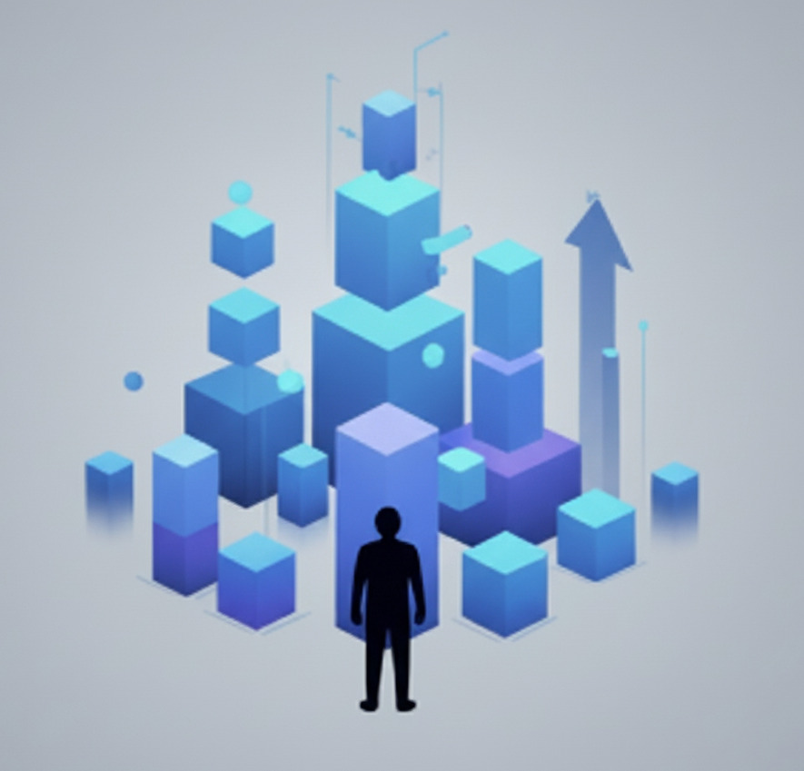 Обучение нейросетям с нуля Изображение нейросетей для новичков, символизирующее обучение и данные