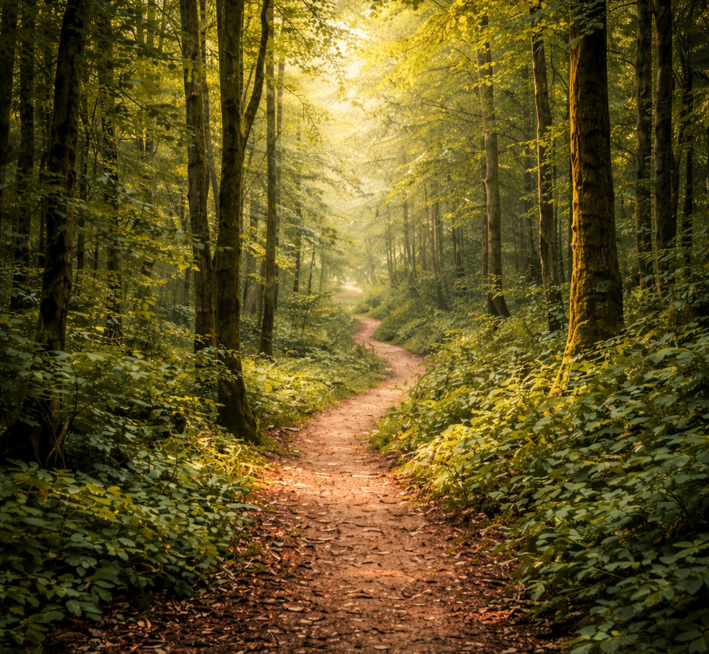 В Runway статичное изображение лесной тропинки превращается в видеокадр с эффектом настоящей аэросъемки.